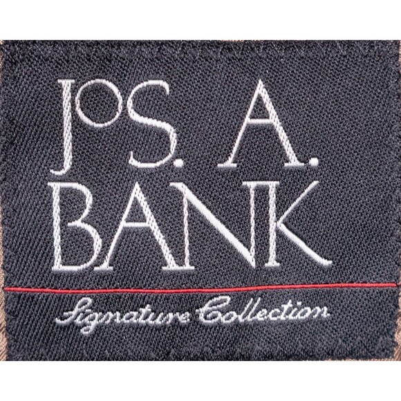 Jos A Bank Blazer Sz 42R Windowpane Beige Sports Coat Suit Jacket Wool/Silk EUC - Picture 10 of 14